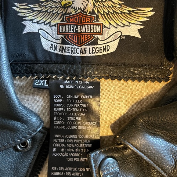 New- Men’s XXL Harley-Davidson leather jacket - Picture 7 of 12